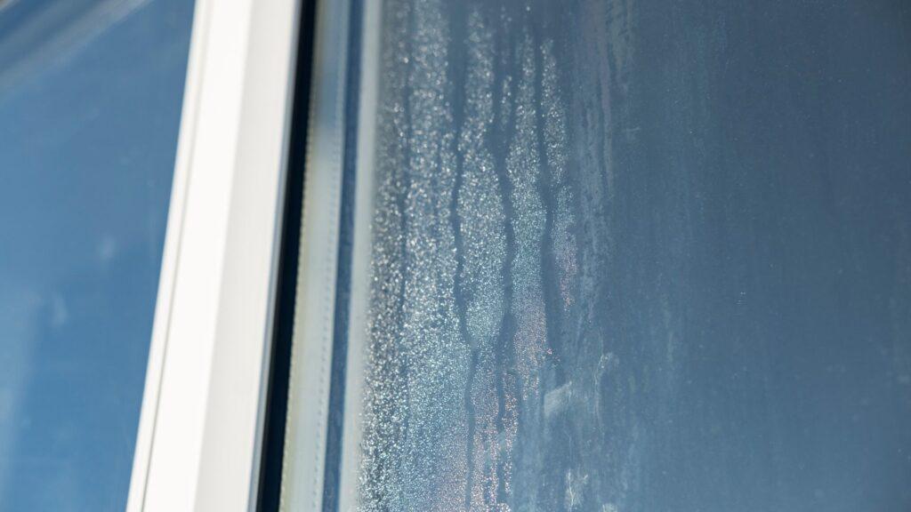 Misting on old double glazed window which needs replacing