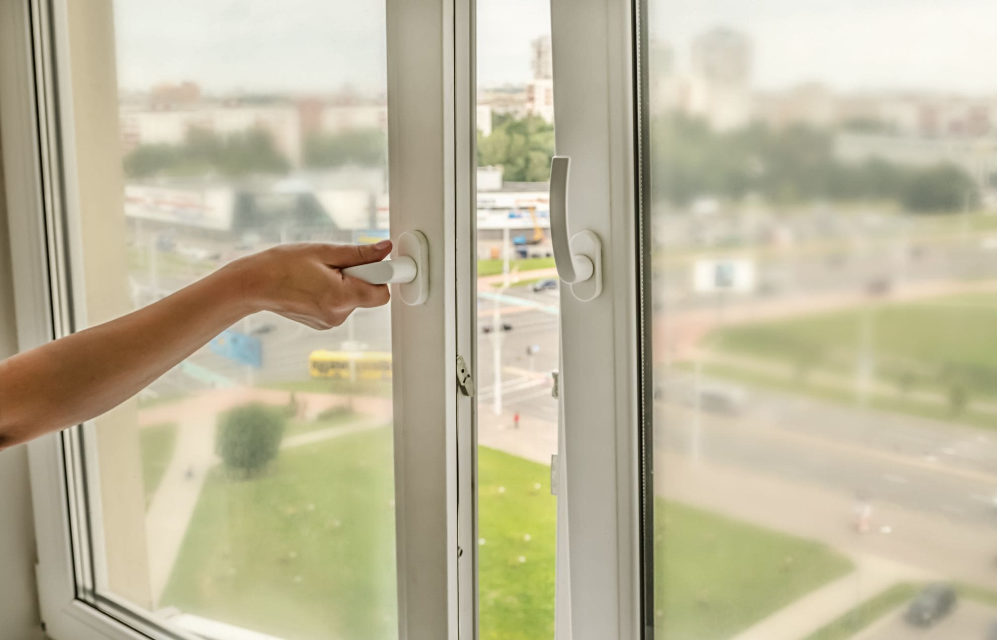 White uPVC tilt and turn window in Leicester