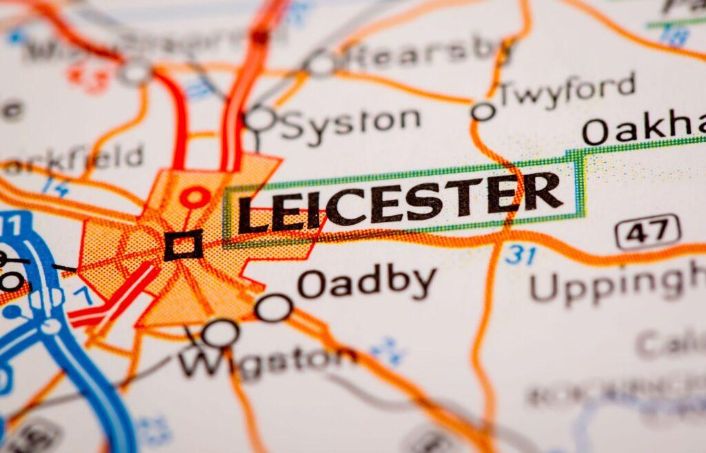 Leicester in the East Midlands, UK