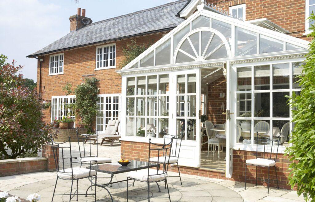 French doors and glass roof to modernise and refurbish conservatory