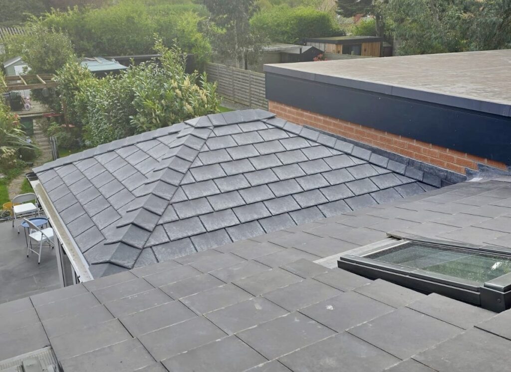 Tiled warmroof on a conservatory installation in Leicestershire - Phair Windows
