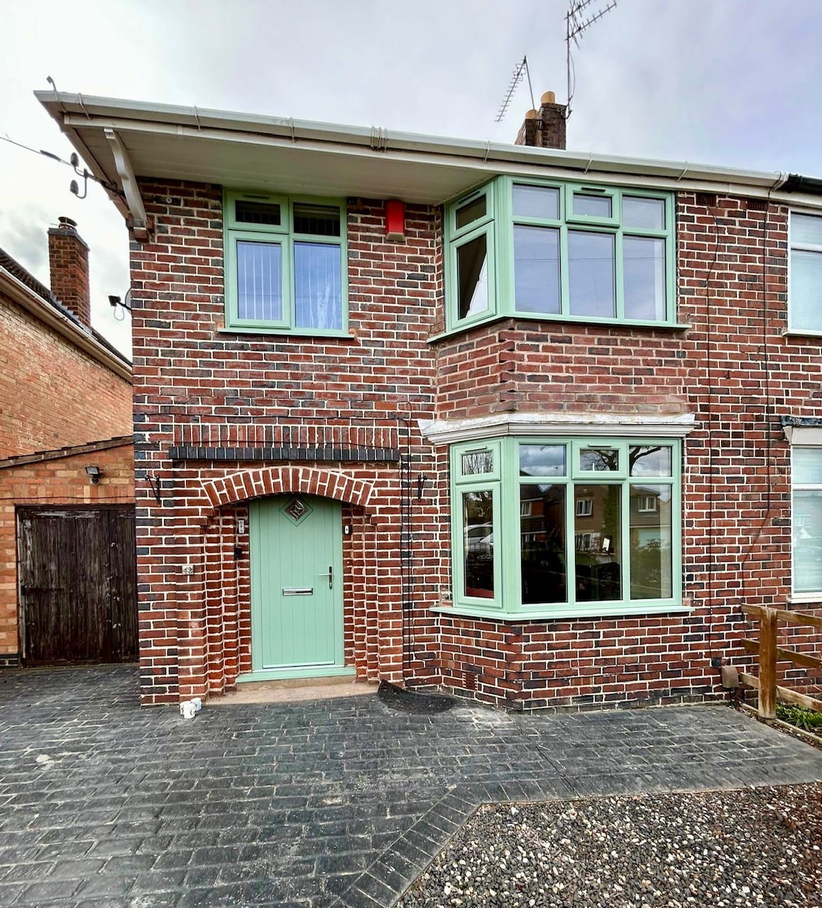Full house window and door replacement in Chartwell green installed in Glen Parva