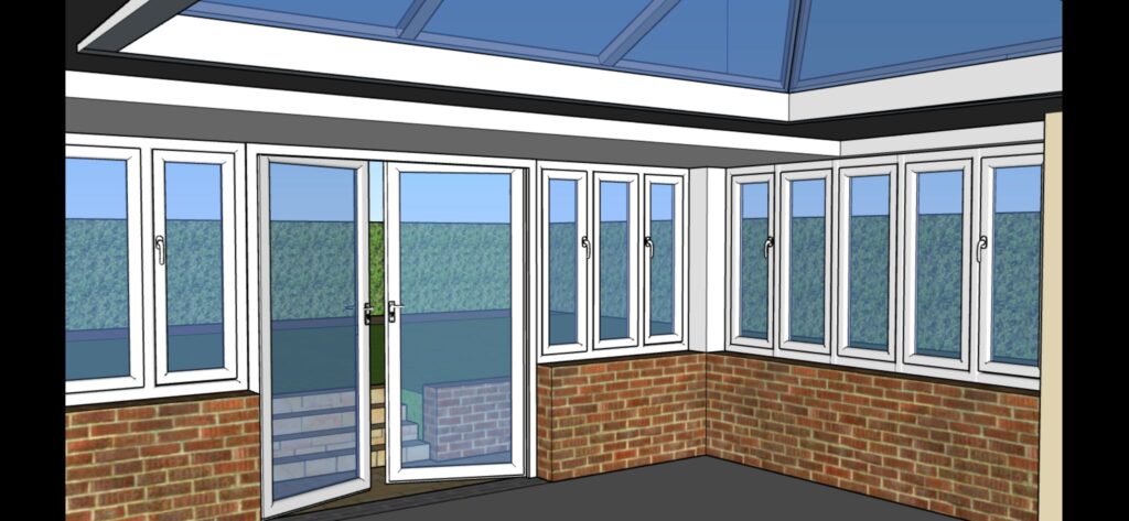CAD drawing of conservatory inside