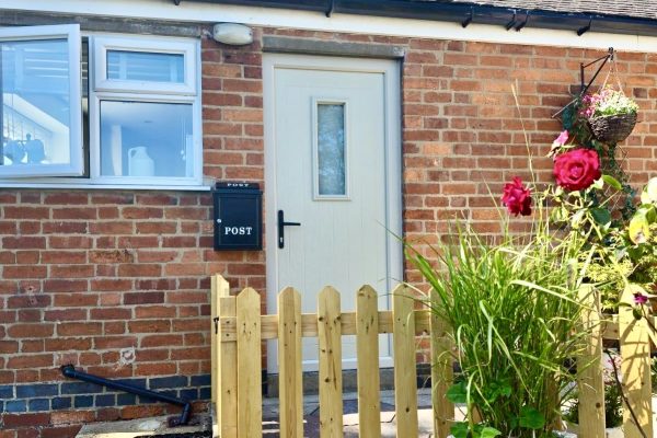 Composite front door in pebble grey Composite front door in pebble grey
