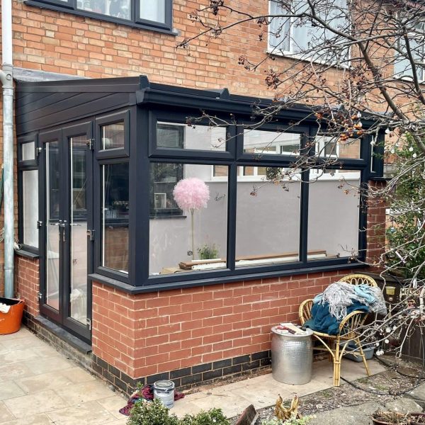 New anthracite grey conservatory installed in Leicester