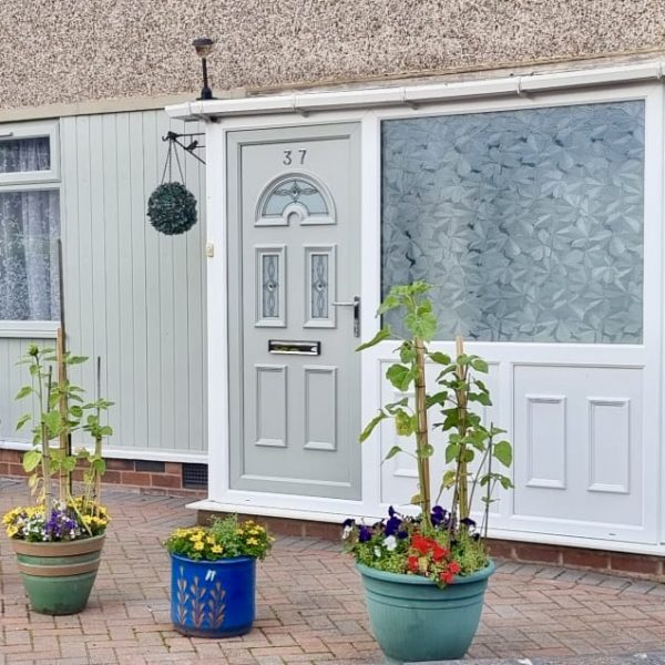 Porch and new front door installed for a home