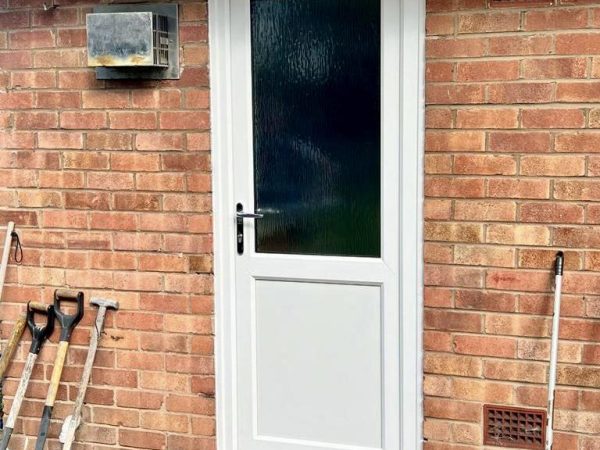 White uPVC back door