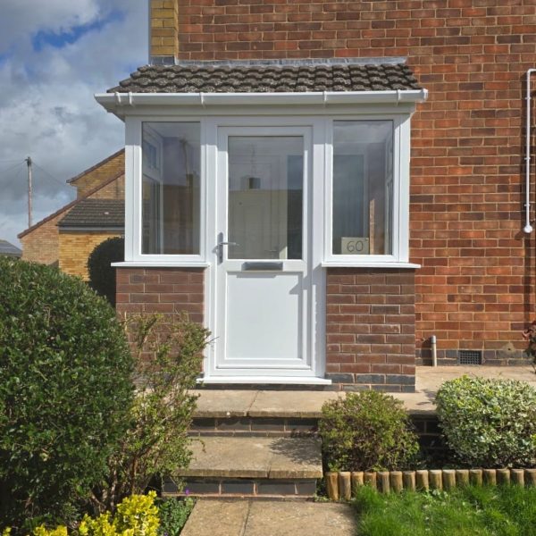 White uPVC porch replacement in Leicester