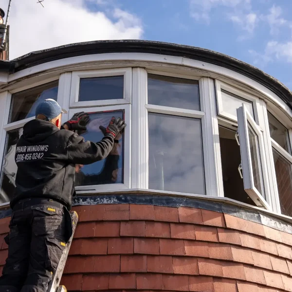 uPVC double glazed bay window installation in Leicestershire